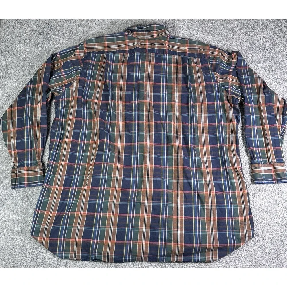 Polo Ralph Lauren Shirt Mens 2XB Big Madras Plaid Long Sleeve Button Down Pony